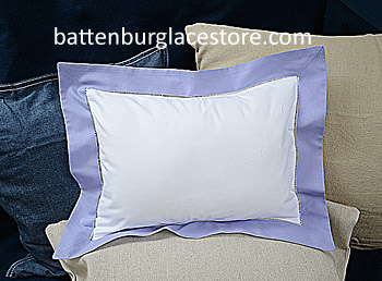 Baby Pillow Sham.White with Sweet Lavender color.12x16"pillow